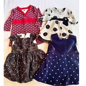 Baby Girl Holiday Dress Bundle‎ Tea Collection Gap Wendy Bellissimo 3-12M 4pc